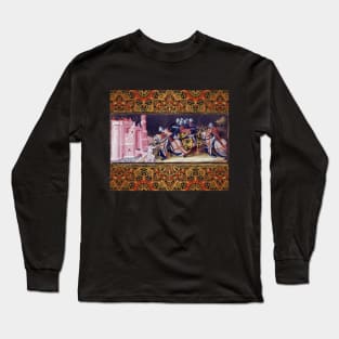 Galahad combatting the brothers of the Castle of Maidens,receiving a key Arthurian Legends Medieval Miniature Long Sleeve T-Shirt